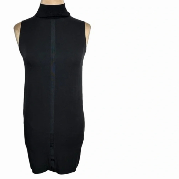 Kit and Ace women's size 0 black sleeveless mock neck silk blend Ryder dress - Picture 6 of 12